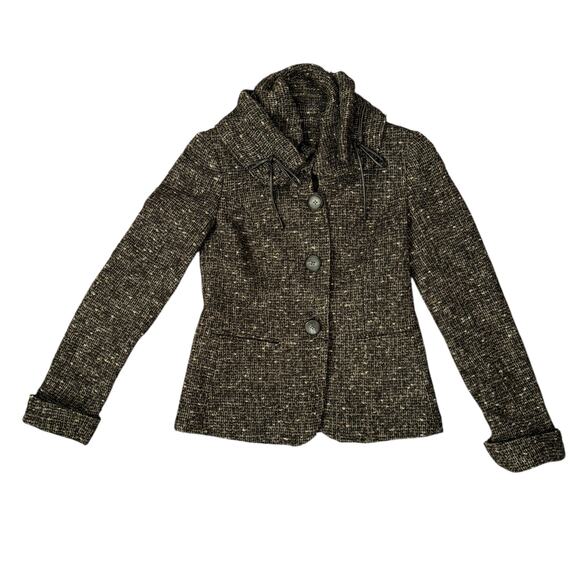 Lafayette 148 Women's 0 Ruffled Collar Jacket Brown Boucle Tweed Academia Preppy - Picture 8 of 8